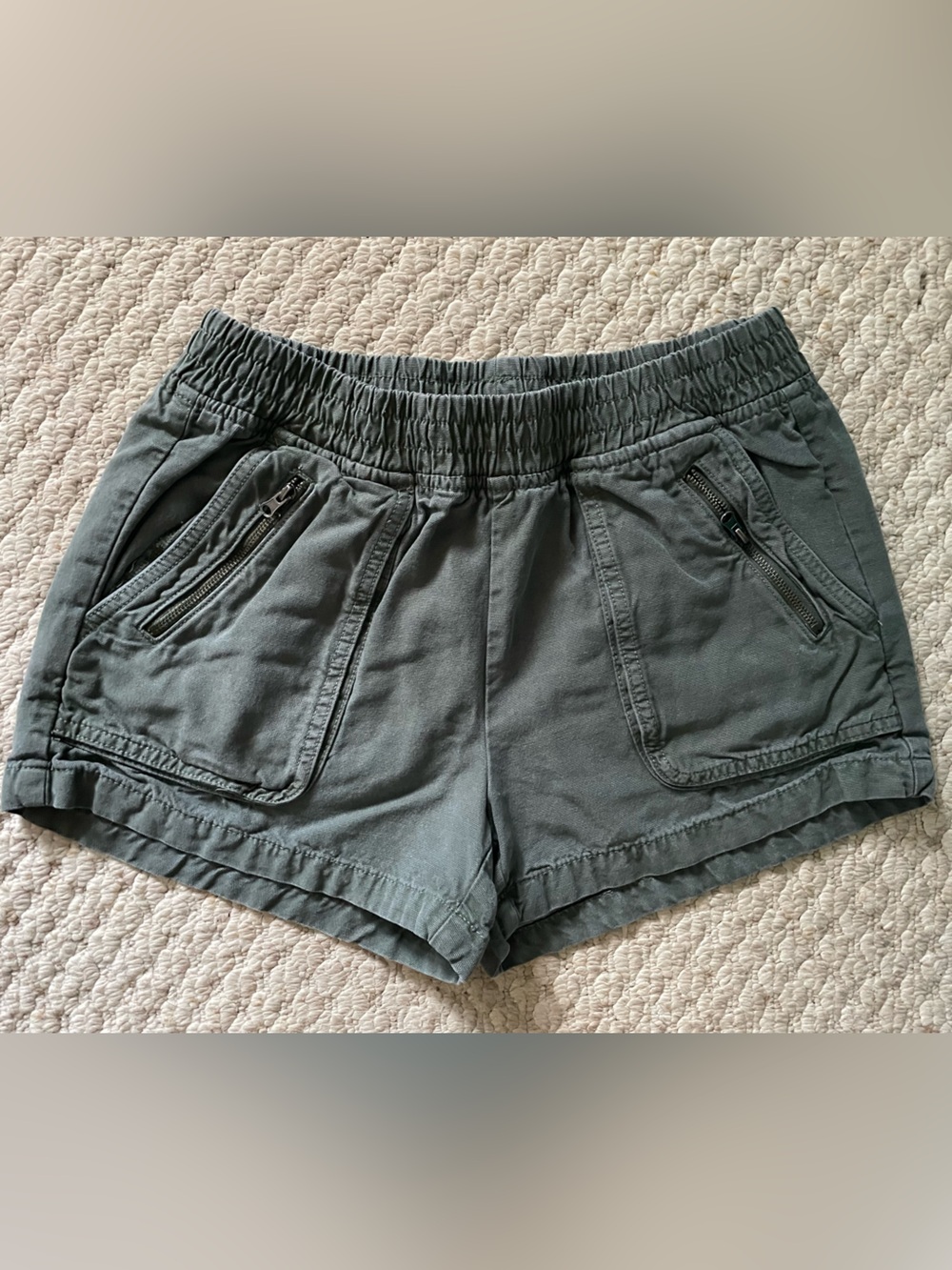 Aerie Army Green Zip Pocket Shorts